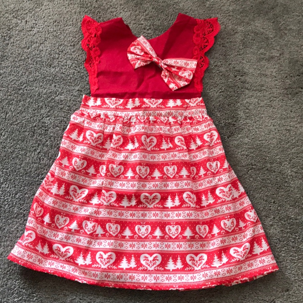 4t Christmas dress with matching hair bow